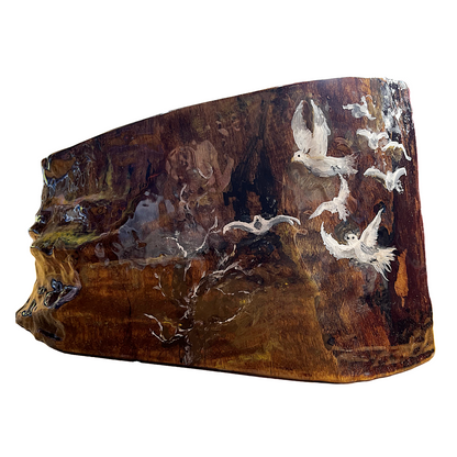 Canyon Scene Painting on Black Walnut Image 1