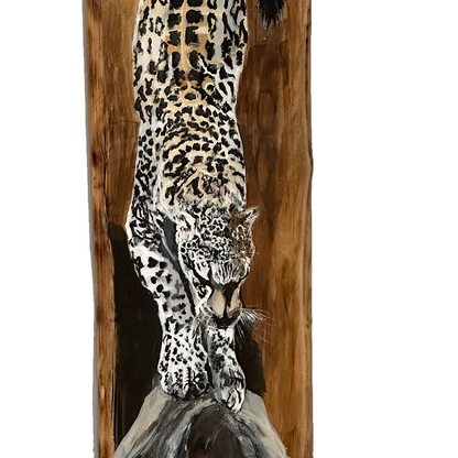 Leopard Painting by Brenda H. on Sweet Gum Image 3