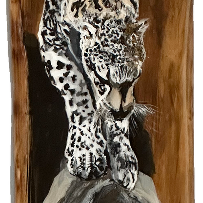 Leopard Painting by Brenda H. on Sweet Gum Image 2