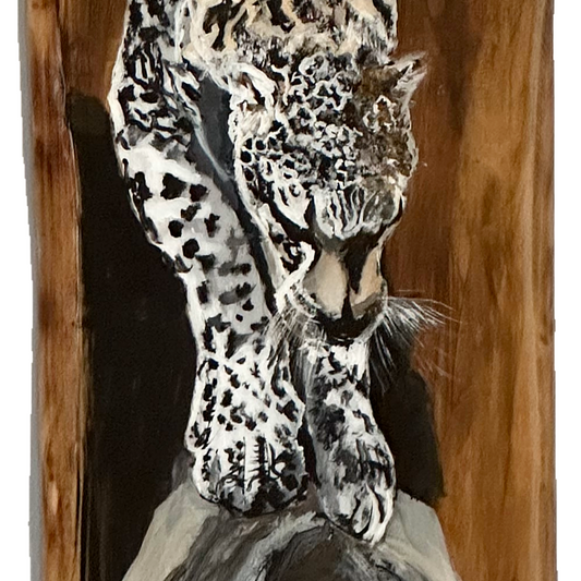 Leopard Painting by Brenda H. on Sweet Gum Image 2