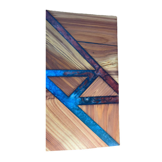 Charcuterie/ Serving Board, Red and Electric Blue, top image 2