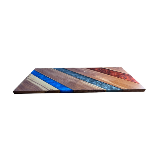 Cedar Charcuterie with Red, Electric Blue, and Dusty Blue  Image 2