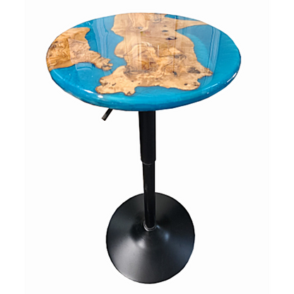 Turquoise Olive Wood Bistro Table