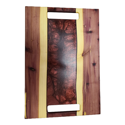 Medium Rectangle Serving Board| Epoxy Resin & Wood| With Handles