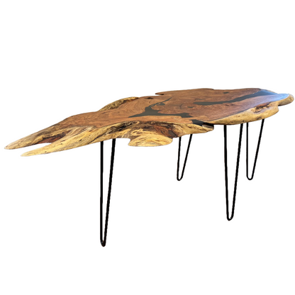 Organic Accent Table in Mesquite and Black Epoxy Image 2