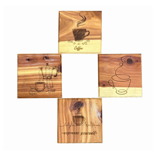 Cedar Coffee Coaster Set Image 1