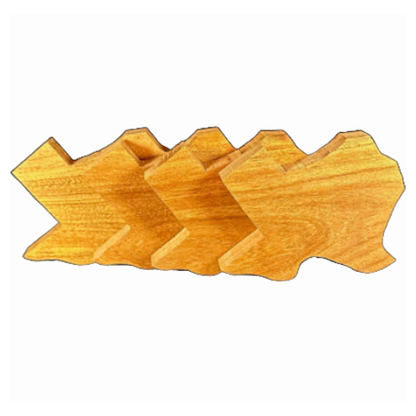 Texas Shaped Mesquite Coasters Set of 4 Image 1