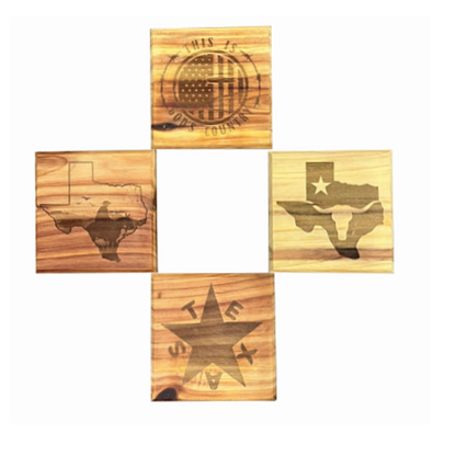 Cedar Cowboy Coaster Set of 4 Image 1