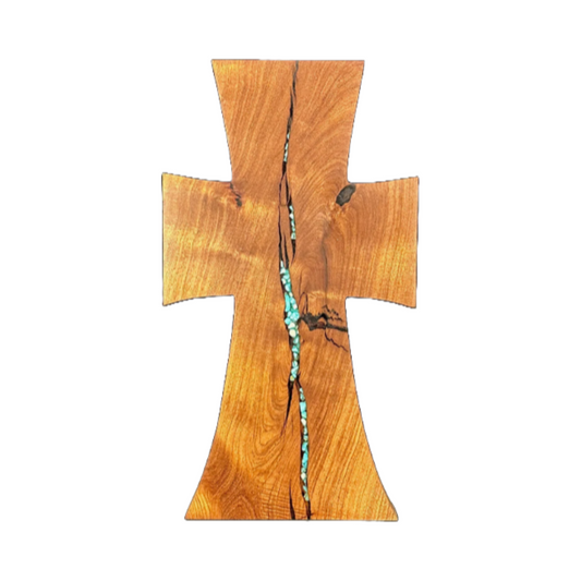 Mesquite Cross with Turquoise Inlay Image 1