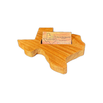 Mesquite Business Card Holder Texas Shape Image 1