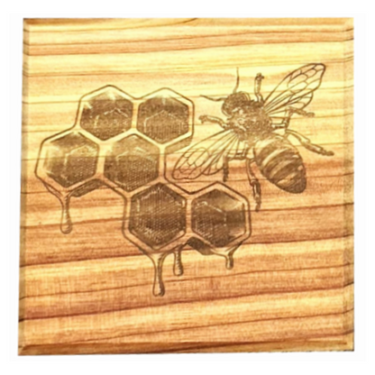 Cedar Bumblebee Coaster Set of 4 Image 2