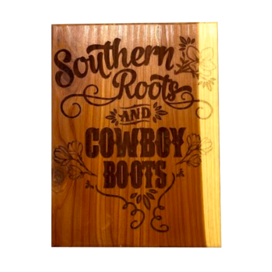 Southern Roots Cedar Sign