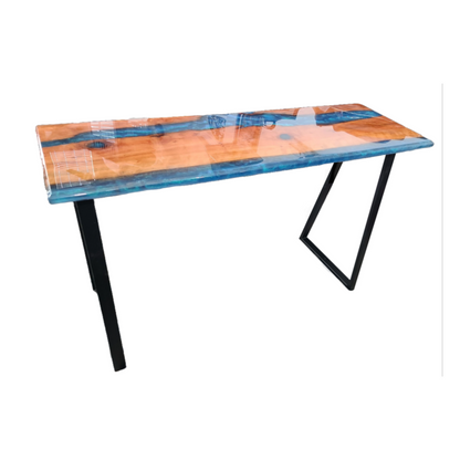 Rectangle Sofa Table| Epoxy Resin & Wood| Metal Legs