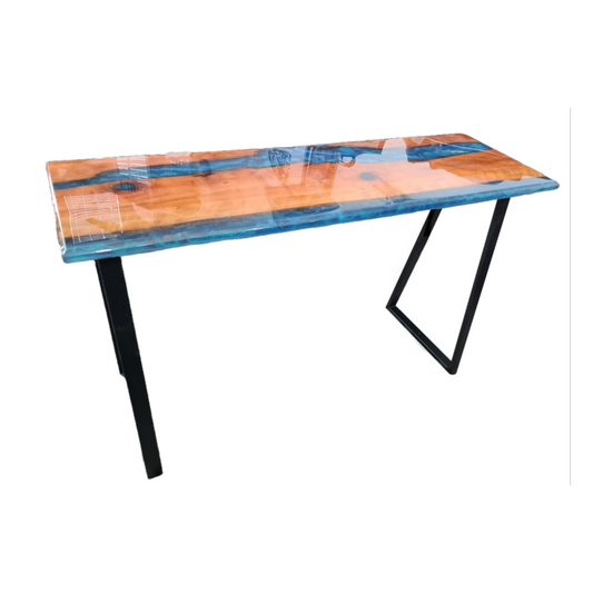 Rectangle Sofa Table| Epoxy Resin & Wood| Metal Legs