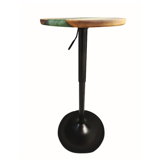 Olive Green Bistro Table with 360 Swivel, Base View